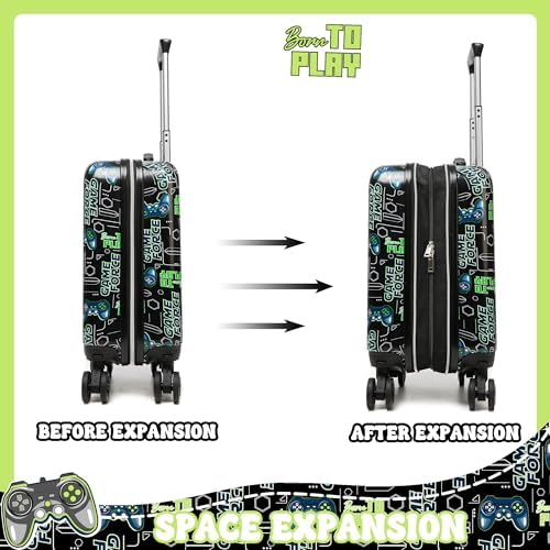 Kids Suitcase Set for Boys Hardside Luggage with Spinner Wheels 2 Piece 16inch Toddler Suitcase for Boys Travel Carry on Luggage Airline Approved - Image 7