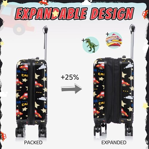 Kid’s Luggage Set 6 Piece Suitcase Set 16’’ Hardside Luggage with Spinner Wheels Girls Boys Carry on Luggage Travel Rolling Luggage Airline Approved - Image 3