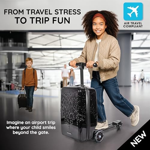 Detachable 4-in-1 Scooter Luggage for Kids – Ride-On Suitcase with Removable Luggage Body, Adjustable Handlebar, Durable Deck & Brake, Carry-On Size – Travel & Play - Image 4