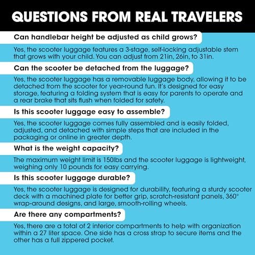 Detachable 4-in-1 Scooter Luggage for Kids – Ride-On Suitcase with Removable Luggage Body, Adjustable Handlebar, Durable Deck & Brake, Carry-On Size – Travel & Play - Image 7