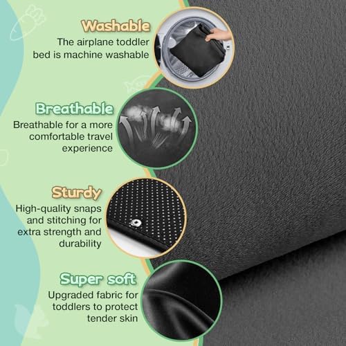 Toddler Airplane Bed with Cloth Book, Portable Airplane Seat Extender Travel Bed for Kids, Soft Baby Plane Travel Essentials for Flying, Toddlers Long Flight Must Haves Footrest - Image 5