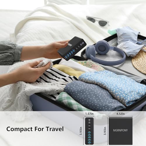 320W USB C Charger Block, 10-Port USB C Charging Station GaN III PD 65W Laptop Fast Charger Adapter for MacBook Pro/Air, DELL, iPad, iPhone, Samsung Galaxy Black - Image 6