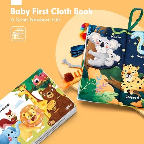 hahaland Baby Books 0-6 Months,Infant Tummy Time Toy Sensory Toys 6 to 12 Months Touch Feel Book Travel Toy Gifts for Boy Girl 0-3 Month Baby Shower Christmas Birthday Gifts Stocking Stuffers (Single) - Image 2