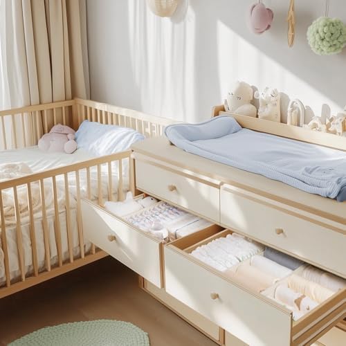Criusia Drawer Organizer Clothes, 10 Pack Dresser Organizer for Baby Clothes, Underwear, Sock- Foldable Closet Organization and Storage Dividers Bins for Nursery, Bedroom (Beige) - Image 6