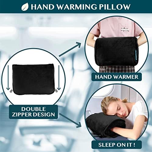 PAVILIA Travel Blanket Pillow, Soft Airplane Blanket 2-in-1 Combo Set, Plane Blanket Compact Packable, Flight Essentials Car Pillow, Travelers Gifts Accessories, Luggage Backpack Strap, 60x43 Black - Image 4
