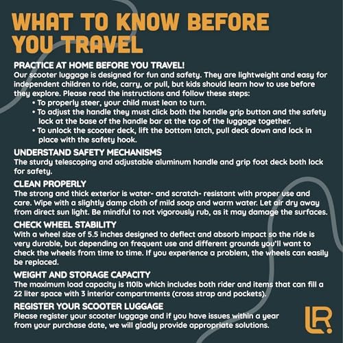 Hardshell Kids Ride-On Luggage with Scooter Suitcase – Carry-On Compliant with LED Light-Up Wheels – Fun and Functional Travel Companion for Children Ages 5–12 - Image 8