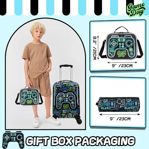 Kid’s Luggage Set 5 Piece Suitcase Set 16’’ Hardside Luggage with Spinner Wheels Girls Boys Carry on Luggage Travel Rolling Luggage Airline Approved - Image 4
