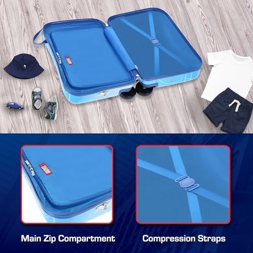 FUL Marvel Spider-Man 19 Inch Carry On Luggage, Kids Ride On Suitcase with Spinner Wheels, Hardshell Rolling Travel Trolley, Blue - Image 7