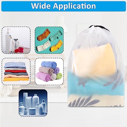Waterproof Travel Drawstring Shoe Bags for Packing, Storage, Travel Essentials for Men and Women, 15.7 x 11.8 inches, Clear, 5 pieces - Image 6