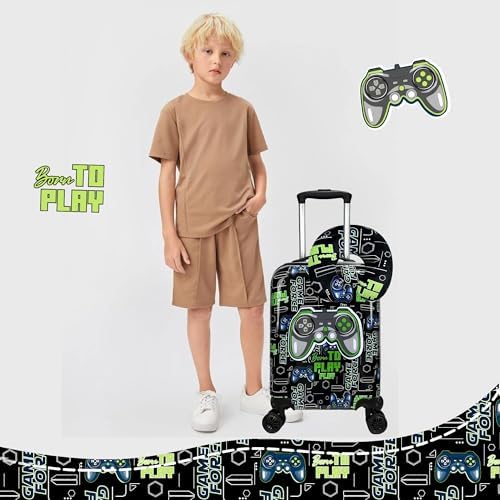 Kids Suitcase Set for Boys Hardside Luggage with Spinner Wheels 2 Piece 16inch Toddler Suitcase for Boys Travel Carry on Luggage Airline Approved - Image 5