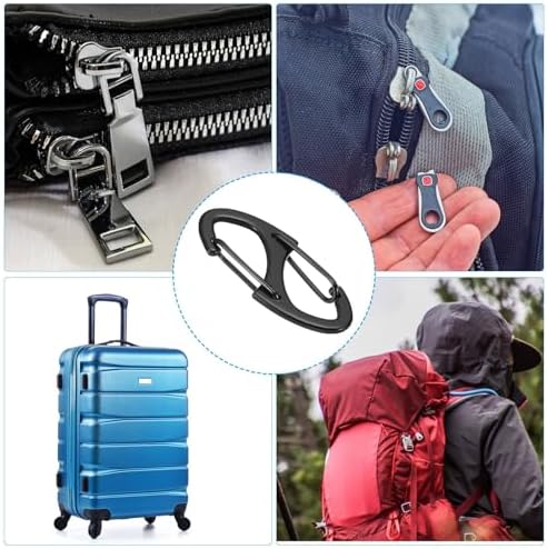 9Pcs Zipper Clip Theft Deterrent, Double Opening Lock Zipper Pull Replacement Clips, Small Carabiner Clips for Bag Luggage Pickpocket Backpack Purse Traveling Camping Suitcase - Image 6