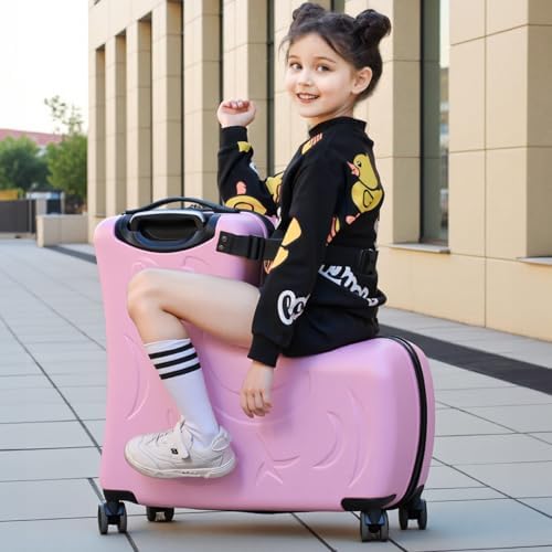 N-A Kids Ride On Suitcase with Wheels, Scooter Luggage for Toddlers Travel, Durable Children's Suitcase for Boys & Girls Ages 2-15 Years - Image 6