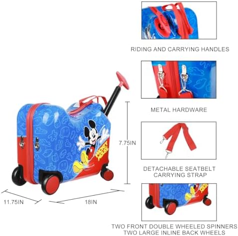 Disney Mickey Mouse 18" Toddler Ride-On Luggage - Image 2
