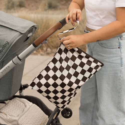 Tiny Twinkle Mess Proof Wet Bags | 2-Pack Reusable Waterproof Wet Bags for Swimsuits | Baby Clothes | Travel & Diaper Bag (Black, Green Checkers) - Image 6