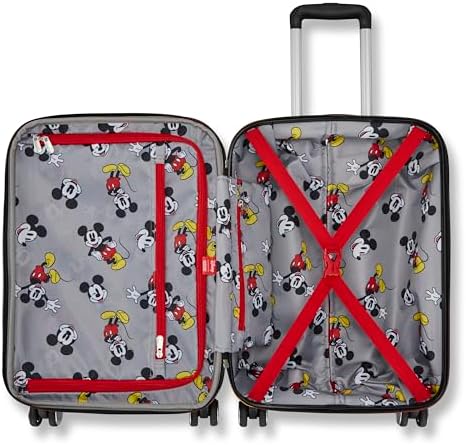 American Tourister Mickey Mouse Carry-On Luggage - Airline Approved, Durable Hardshell with RightHeight Adjustable Handle - Expands 1.5in - Roll Confidentially with Dual 360 Spinner Wheels - Image 6