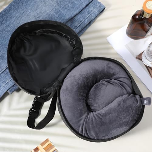 Travel Neck Pillow Bag, Compact Neck Carrying Bag Pillow Storage Bags Case Quick with Release Clasp Attaches to Luggage Backpack for Travel Airplane Train Journey - Image 6