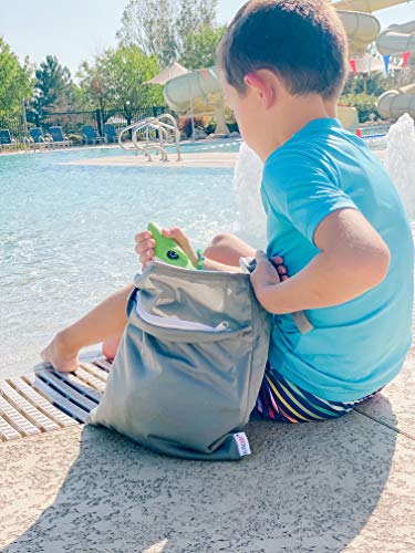 ALVABABY 2pcs Cloth Diaper Wet Dry Bags Waterproof Reusable with Two Zippered Pockets Travel Beach Pool Daycare Soiled Baby Items Yoga Gym Bag for Swimsuits or Wet Clothes L2629 - Image 7