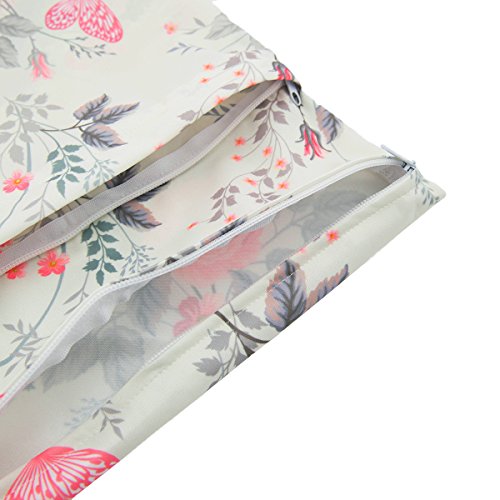 ALVA ALVABABY 2pcs Cloth Diaper Wet Dry Bags Waterproof Reusable with Two Zippered Pockets Travel Beach Pool Daycare Soiled Baby Items Yoga Gym Bag for Swimsuits or Wet Clothes L5166 - Image 2