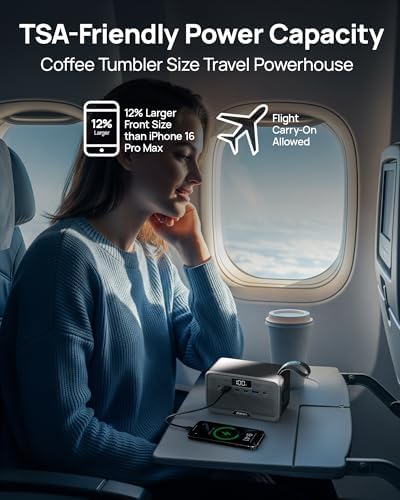 2026 Portable Power Station 28000mAh LiFePO4 Battery, Solar Power Bank with AC Outlet 100W/110V, USB-C PD Two-Way Fast Charging Samll Generator for Laptop, Camping, Home, Office, TSA Approved - Image 9