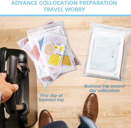 30PCS Frosted Travel Storage Bags for Clothes,Zip-lock Seal Storage Bags Luggage Clothes Shoes Makeup Packing Pouch Organizer,Reusable Space Saver Packing Sacks Compression Bags (5 Size) - Image 5