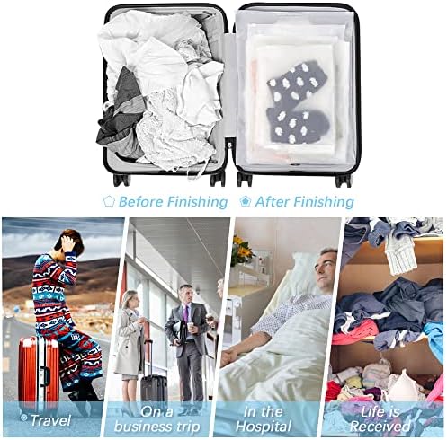 30PCS Frosted Travel Storage Bags for Clothes,Zip-lock Seal Storage Bags Luggage Clothes Shoes Makeup Packing Pouch Organizer,Reusable Space Saver Packing Sacks Compression Bags (5 Size) - Image 6