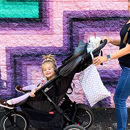 ALVA ALVABABY 2pcs Cloth Diaper Wet Dry Bags Waterproof Reusable with Two Zippered Pockets Travel Beach Pool Daycare Soiled Baby Items Yoga Gym Bag for Swimsuits or Wet Clothes L5166 - Image 6